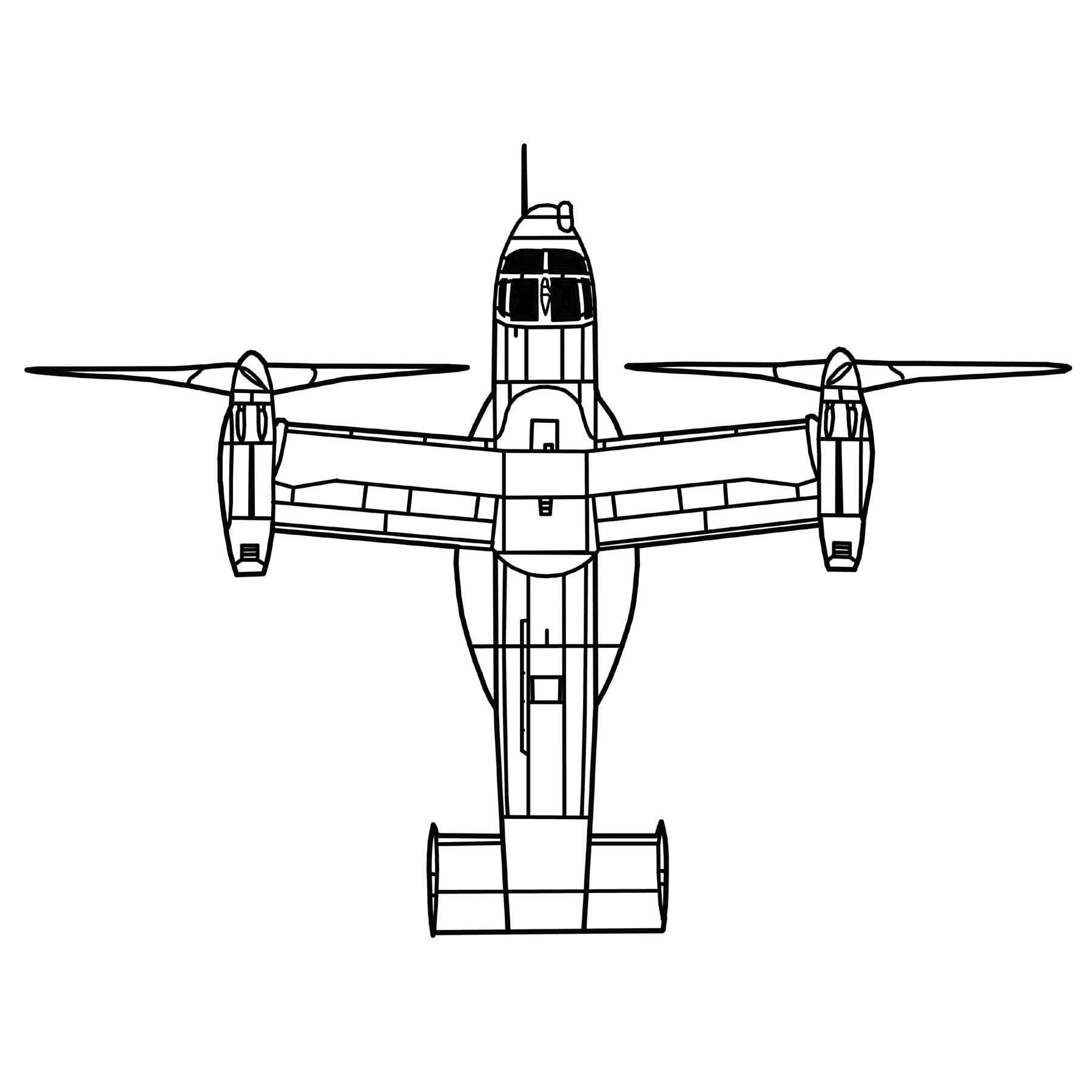 Bell-Boeing V-22 Osprey tiltrotor military transport Wall Art - (20cm-45cm span)