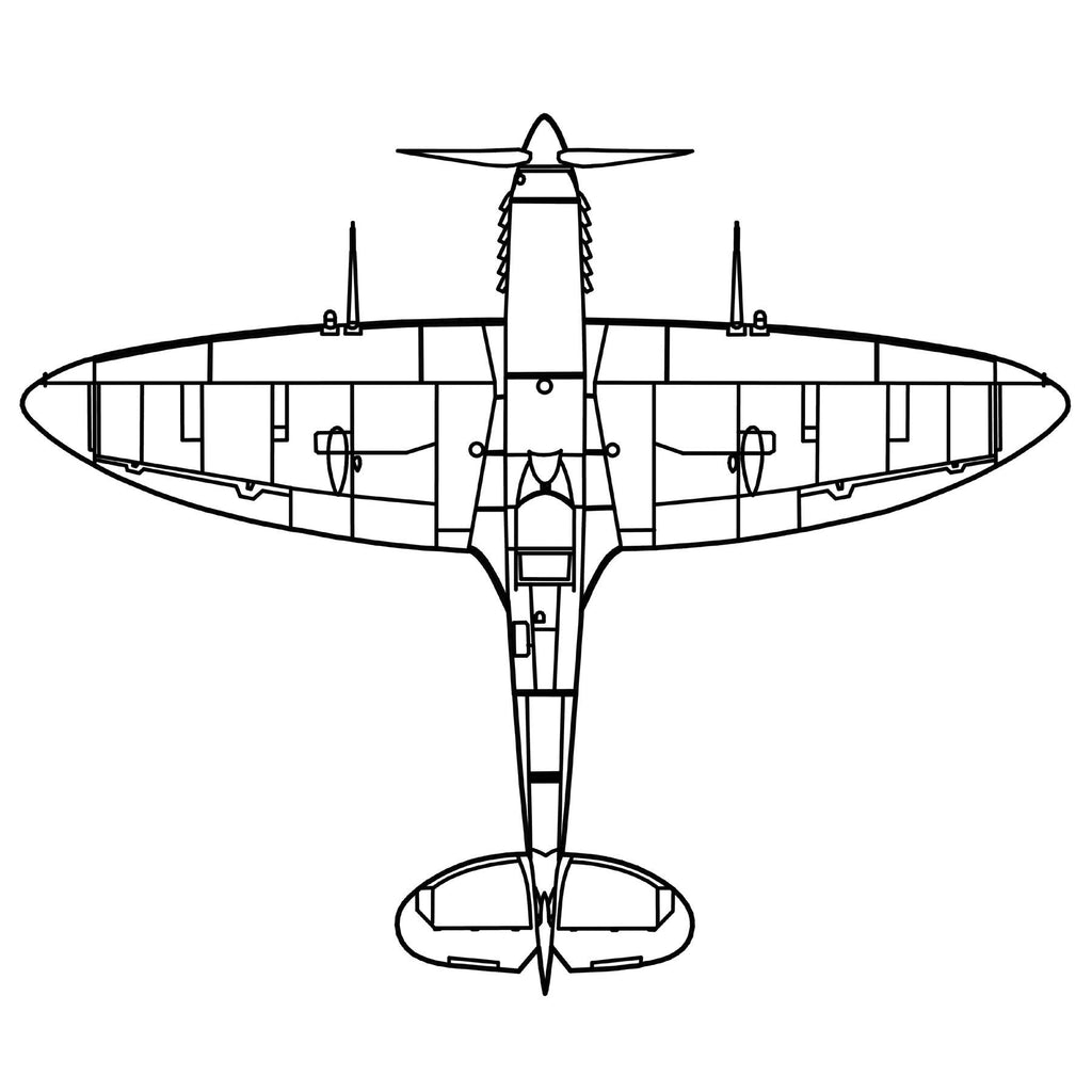 RAF, Supermarine Spitfire Mk.IX Fighter Aircraft Wall Art - (20cm-40cm span)