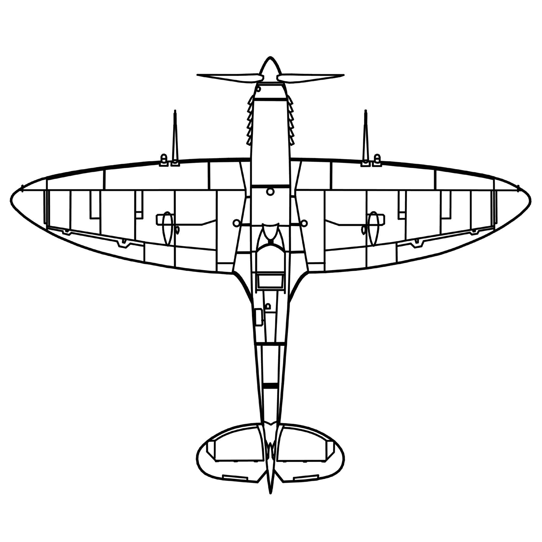 RAF, Supermarine Spitfire Mk.IX Fighter Aircraft Wall Art - (20cm-40cm span)