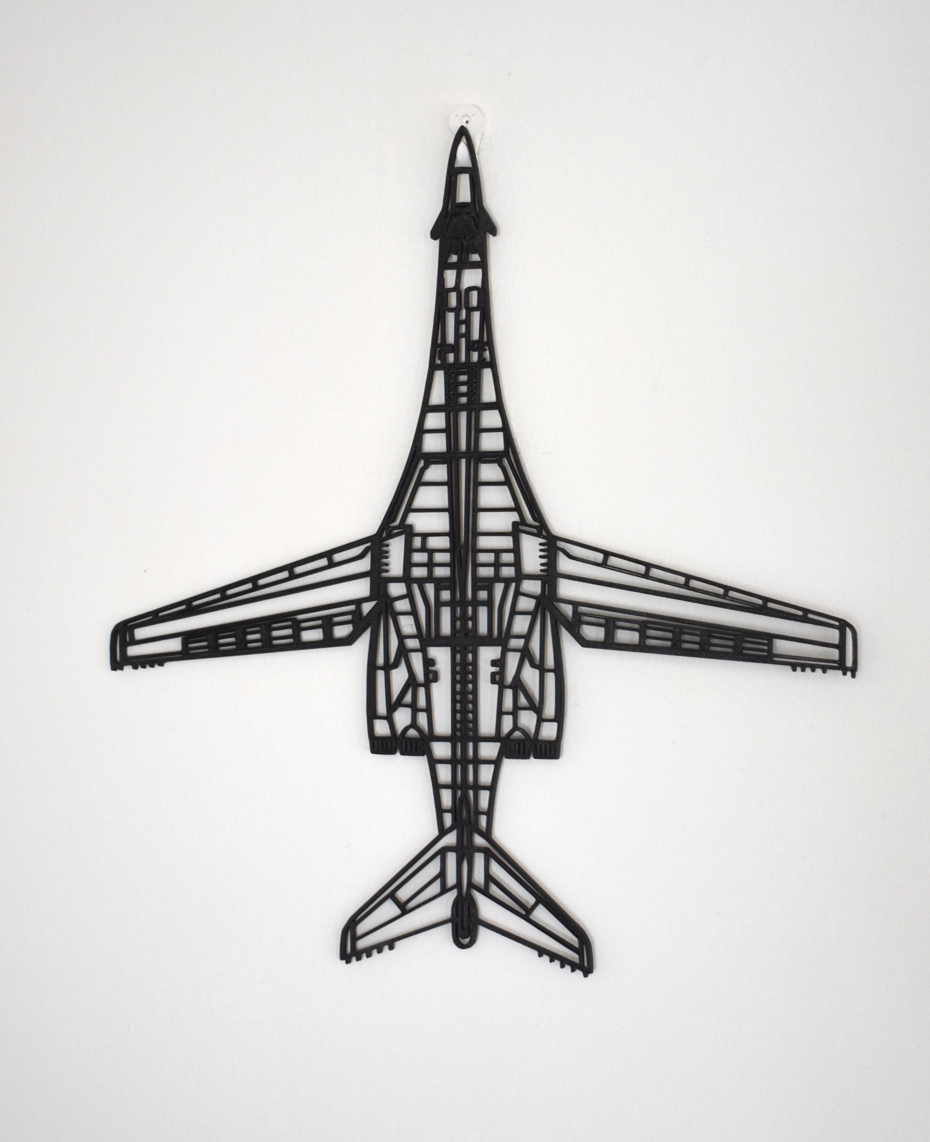 3D Printed Rockwell B-1 Lancer with swept wings, Supersonic Jet Bomber Wall Art