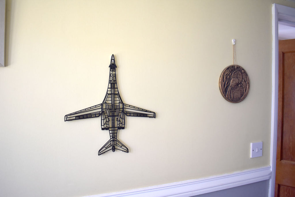 3D Printed Rockwell B-1 Lancer with swept wings, Supersonic Jet Bomber Wall Art