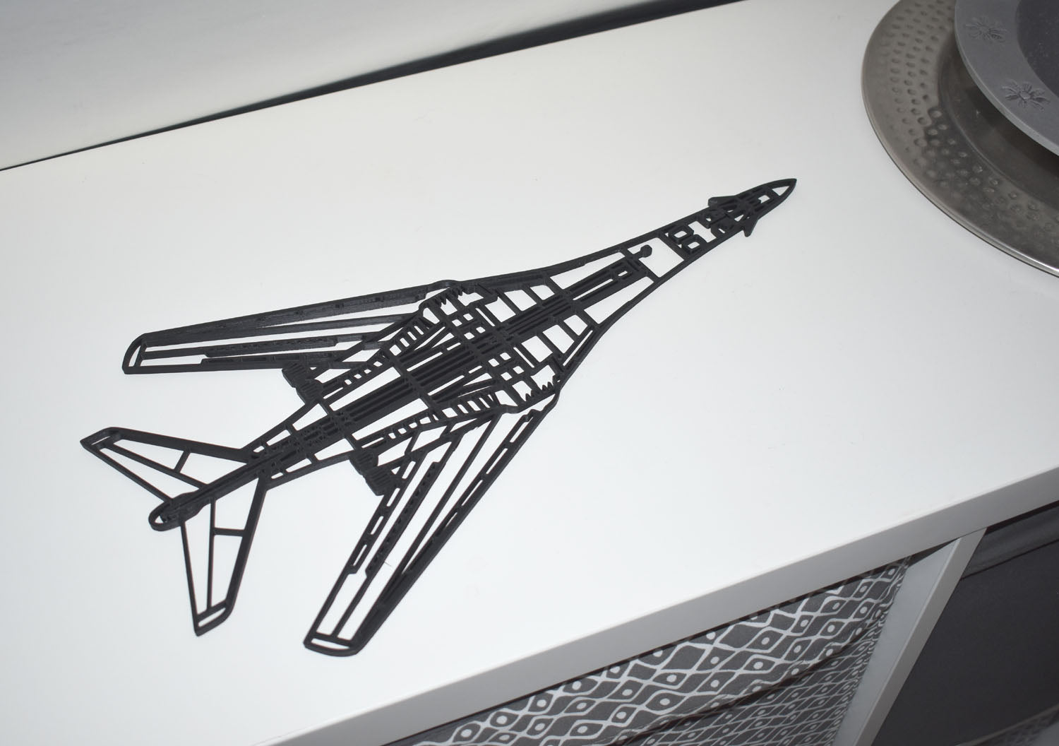 3D Printed Rockwell B-1 Lancer with swept wings, Supersonic Jet Bomber Wall Art