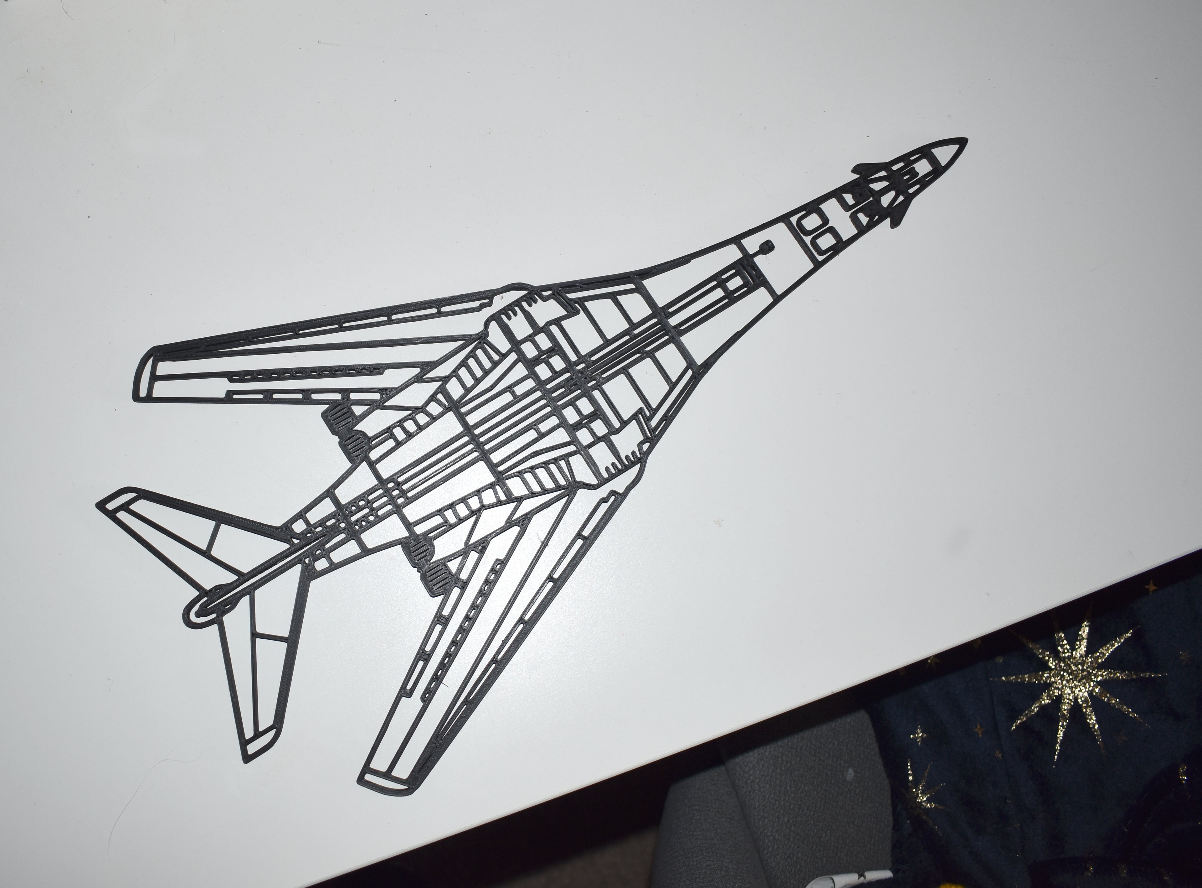 3D Printed Rockwell B-1 Lancer with swept wings, Supersonic Jet Bomber Wall Art
