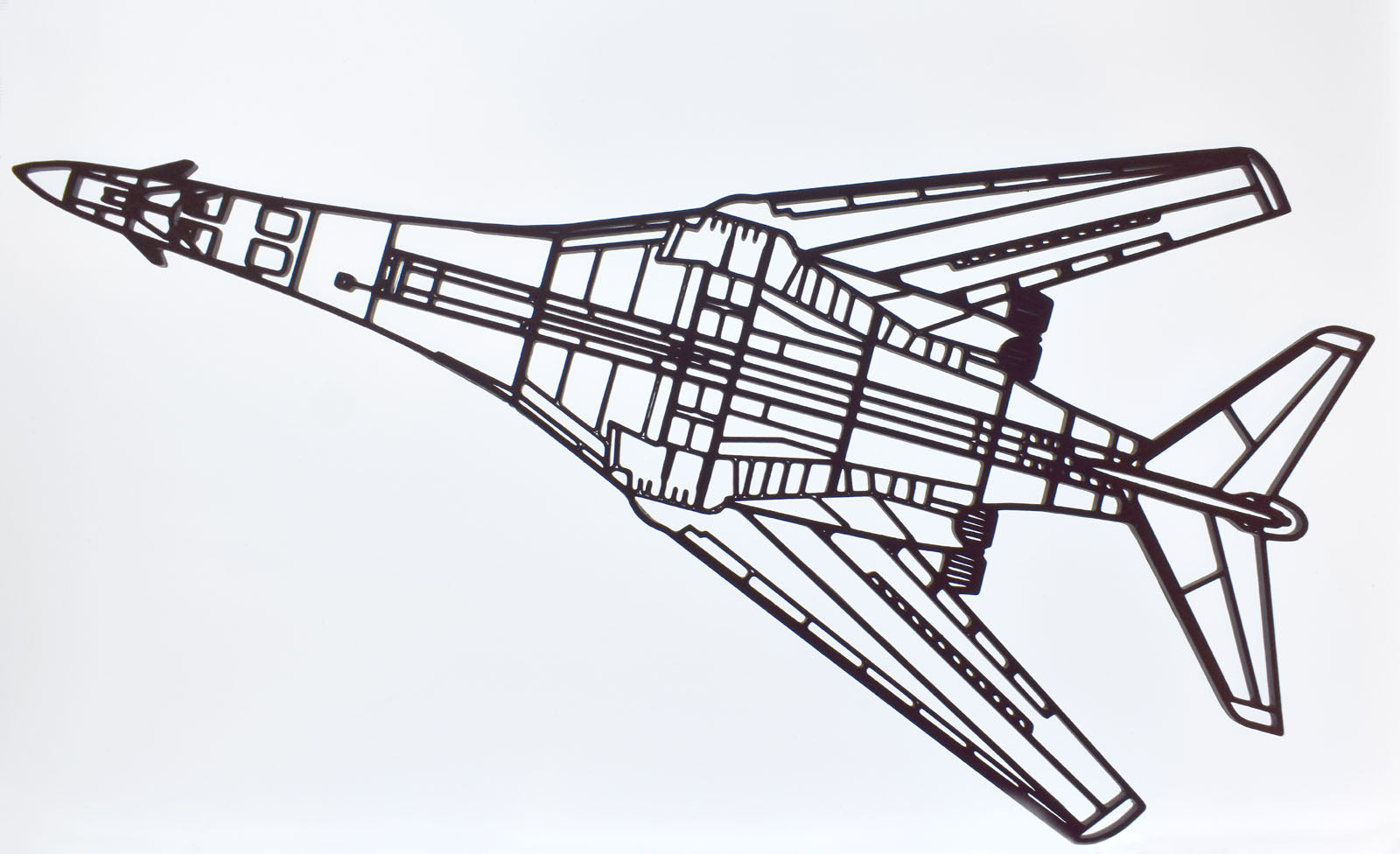 3D Printed Rockwell B-1 Lancer with swept wings, Supersonic Jet Bomber Wall Art