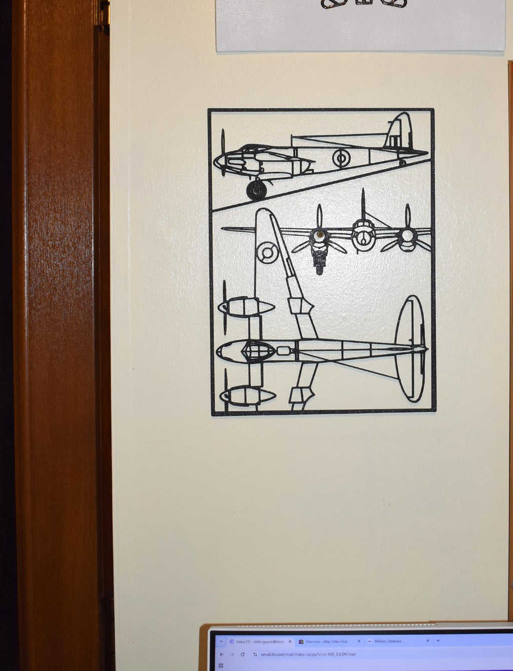 de Havilland Mosquito Bomber Three-View Wall Art