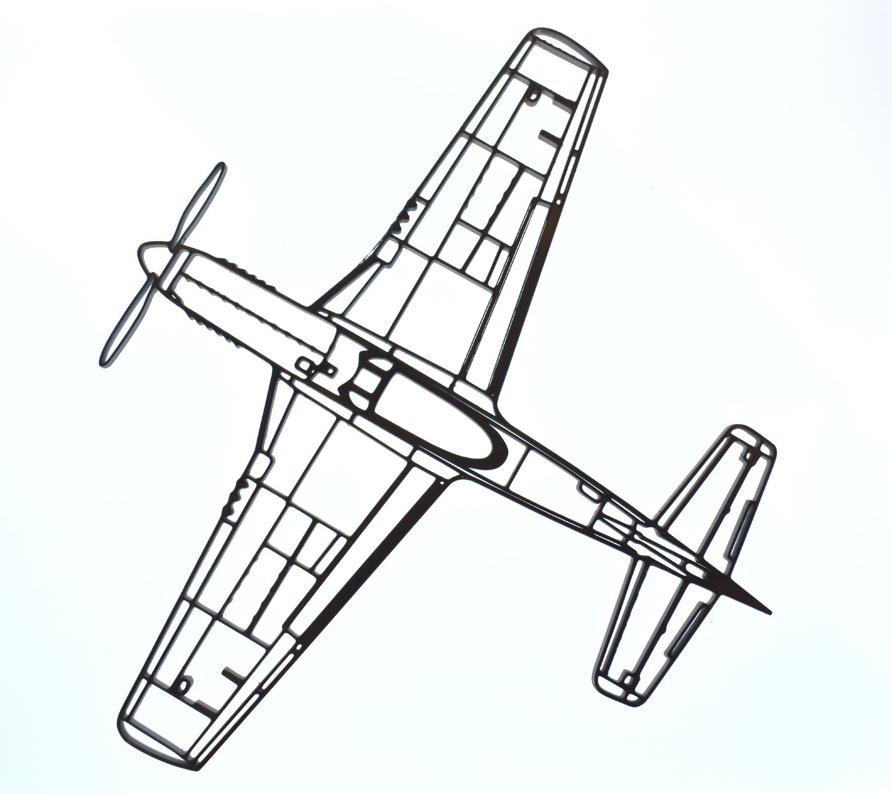 North American P-51D Mustang, WW2 Fighter Aircraft, Wall Art - (20cm-45cm span)