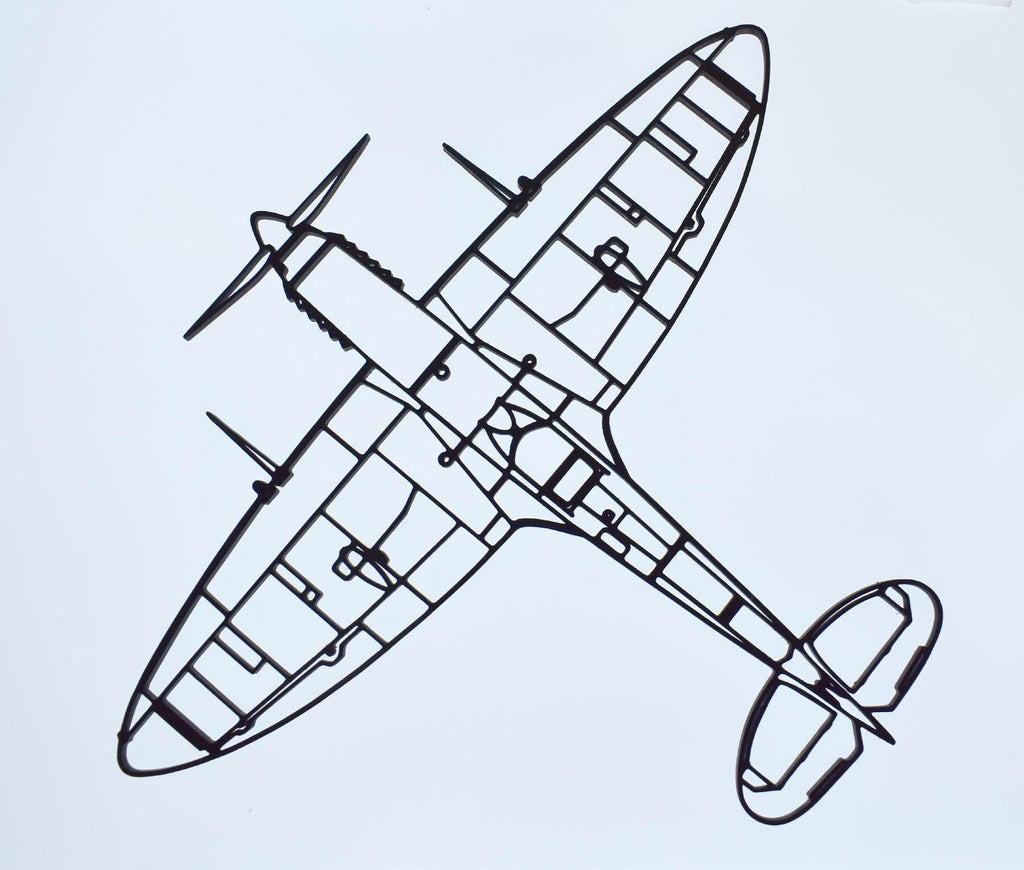 RAF, Supermarine Spitfire Mk.IX Fighter Aircraft Wall Art - (20cm-40cm span)