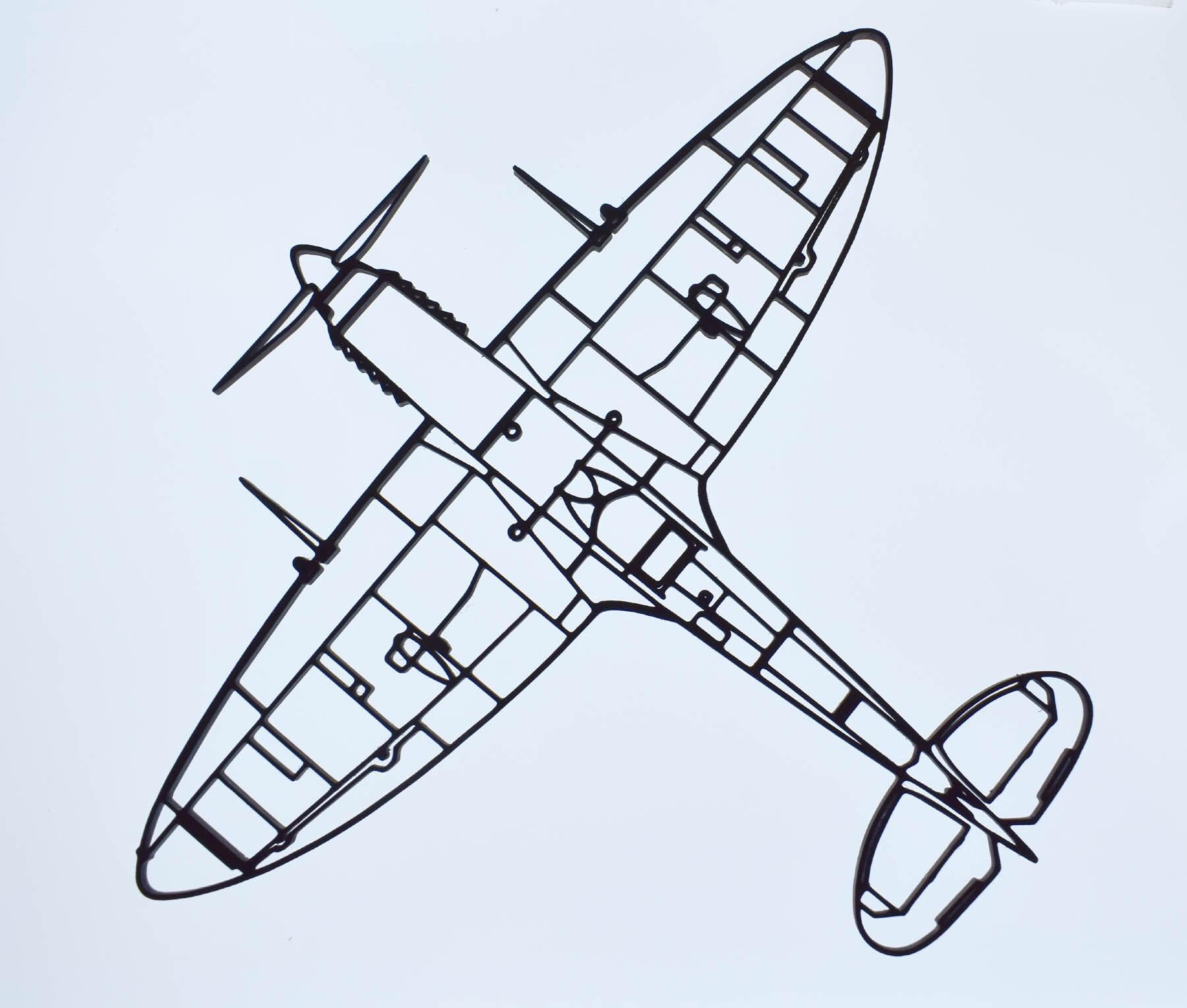 RAF, Supermarine Spitfire Mk.IX Fighter Aircraft Wall Art - (20cm-40cm span)