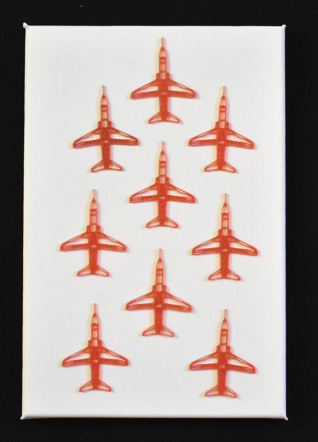 3D Printed Red Arrows Hawk T.1 (9 Aircraft), DIY Formation Wall Art Bundle